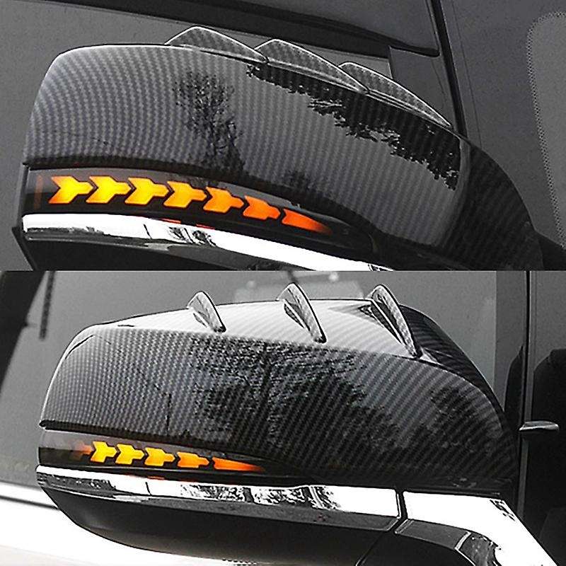Car Carbon Fiber Rear View Rearview Side Glass Mirror Cover Trim Frame Side Mirror Caps for Alphard