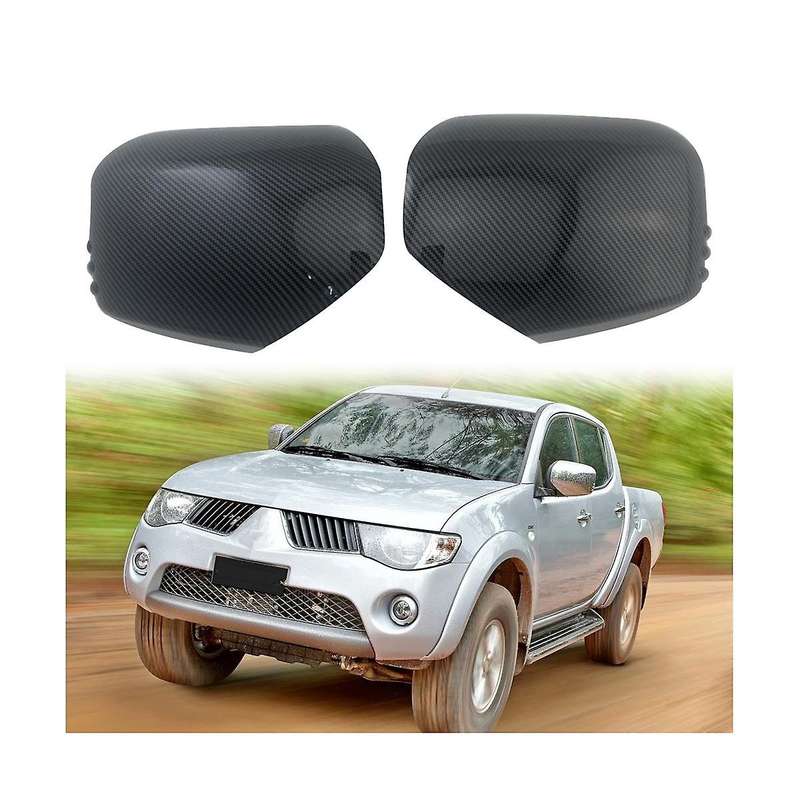 Car Carbon Fiber Rearview Side Glass Mirror Cover Trim Side Mirror Caps for L200 Triton 2006-2014