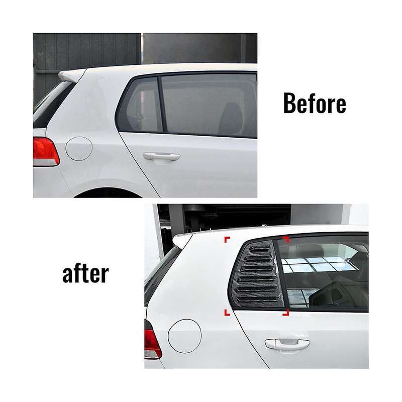 Car Carbon Fiber Rear Windows Triangle Louver Cover Stickers for Golf 6 Mk6 2008-2012 Cover