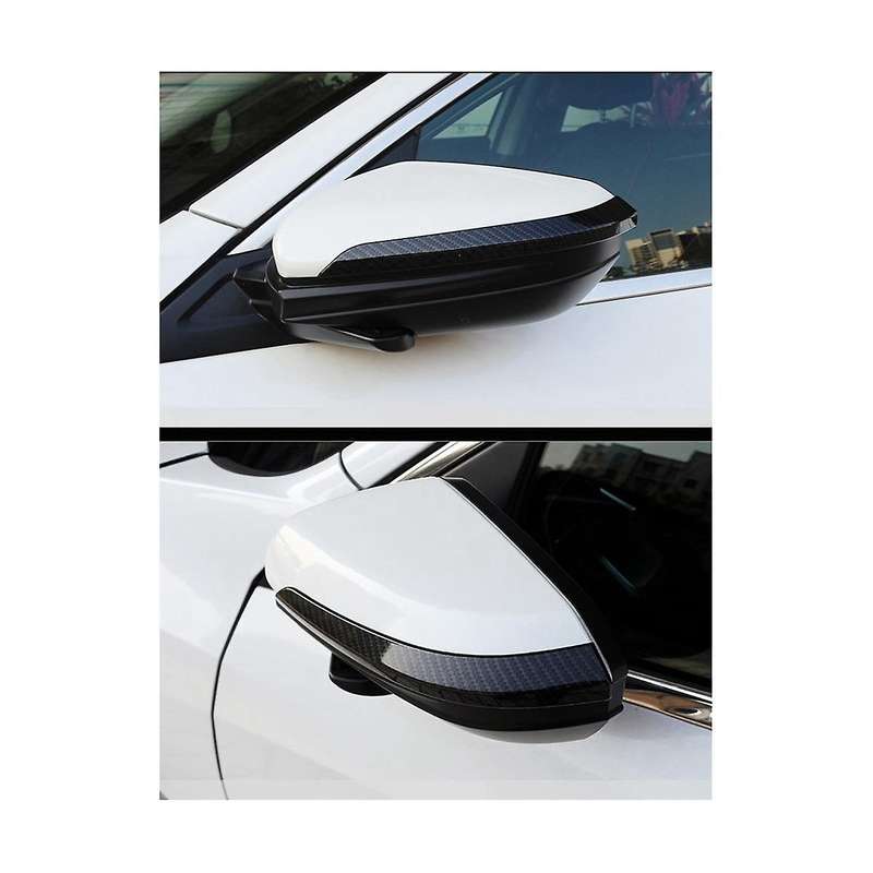 Car Carbon Fiber Side Rearview Mirror Trim Frame Cover Exterior Mirror Stickers for 10th Gen 2016-2