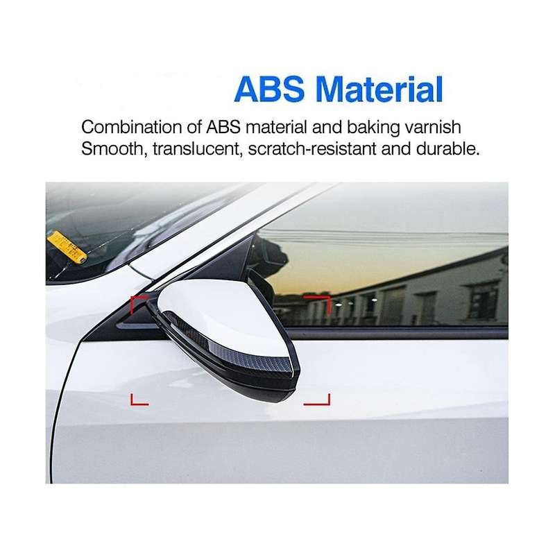 Car Carbon Fiber Side Rearview Mirror Trim Frame Cover Exterior Mirror Stickers for 10th Gen 2016-2