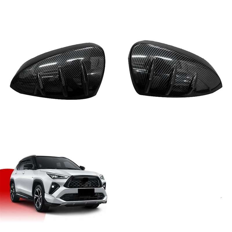 Car Carbon Fiber Reversing Mirror Shell Rearview Mirror Cover Reflector Rear Cover Shell for Yaris 2