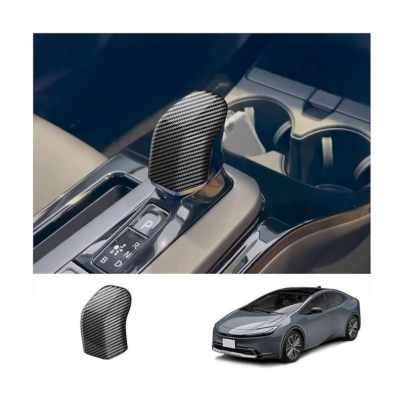 Car Carbon Fiber Shift Knob Cover Gear Head Cover Trim for Prius 60 Series 2020-2023 Interior Acces
