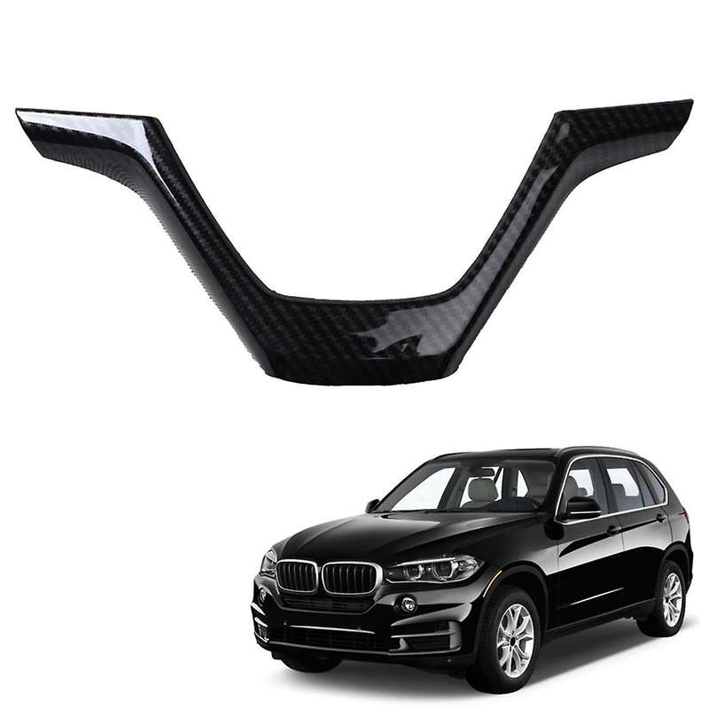 Car Carbon Fiber Steering Wheel Panel Cover Trim Decoration Frame Sticker for X5 X6 F15 F16 2014-201