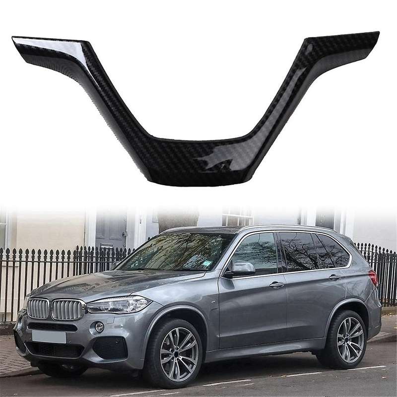 Car Carbon Fiber Steering Wheel Panel Cover Trim Decoration Frame Sticker for X5 X6 F15 F16 2014-20
