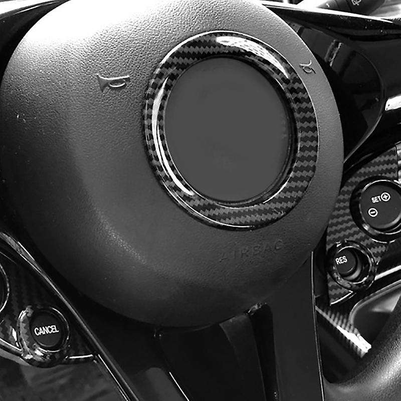 Car Carbon Fiber Steering Wheel Decoration Ring Cover Trim Sticker for Smart 453 Fortwo 2015-2020