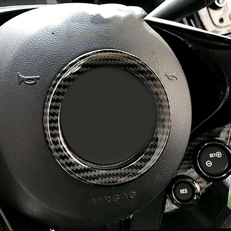 Car Carbon Fiber Steering Wheel Decoration Ring Cover Trim Sticker for Smart 453 Fortwo 2015-2020
