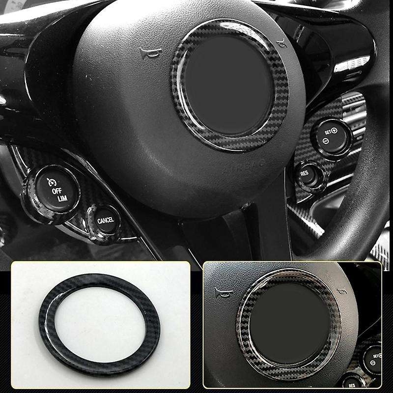 Car Carbon Fiber Steering Wheel Decoration Ring Cover Trim Sticker for Smart 453 Fortwo 2015-2020