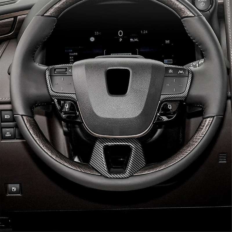 Car Carbon Fiber Steering Wheel Trim Frame Cover Sticker Car Inner Accessories for Alphard 40 Series