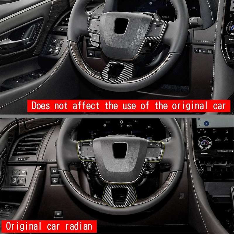 Car Carbon Fiber Steering Wheel Trim Frame Cover Sticker Car Inner Accessories for Alphard 40 Series