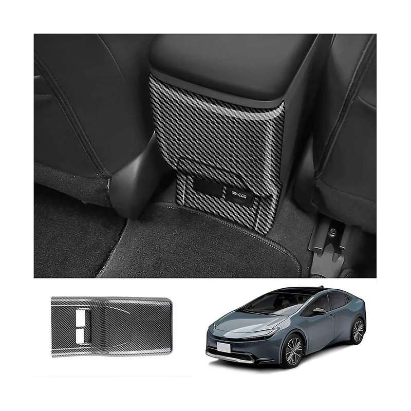 Car Carbon Fiber Style Air Conditioner Rear Air Outlet Vent Panel Cover Kick Plate for Prius 60 Ser