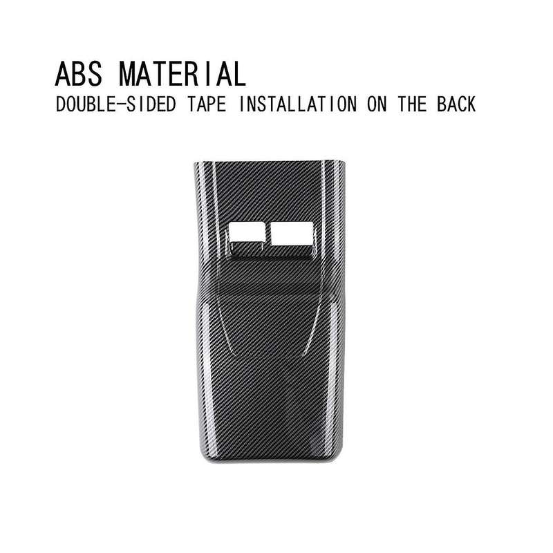 Car Carbon Fiber Style Air Conditioner Rear Air Outlet Vent Panel Cover Kick Plate for Prius 60 Ser