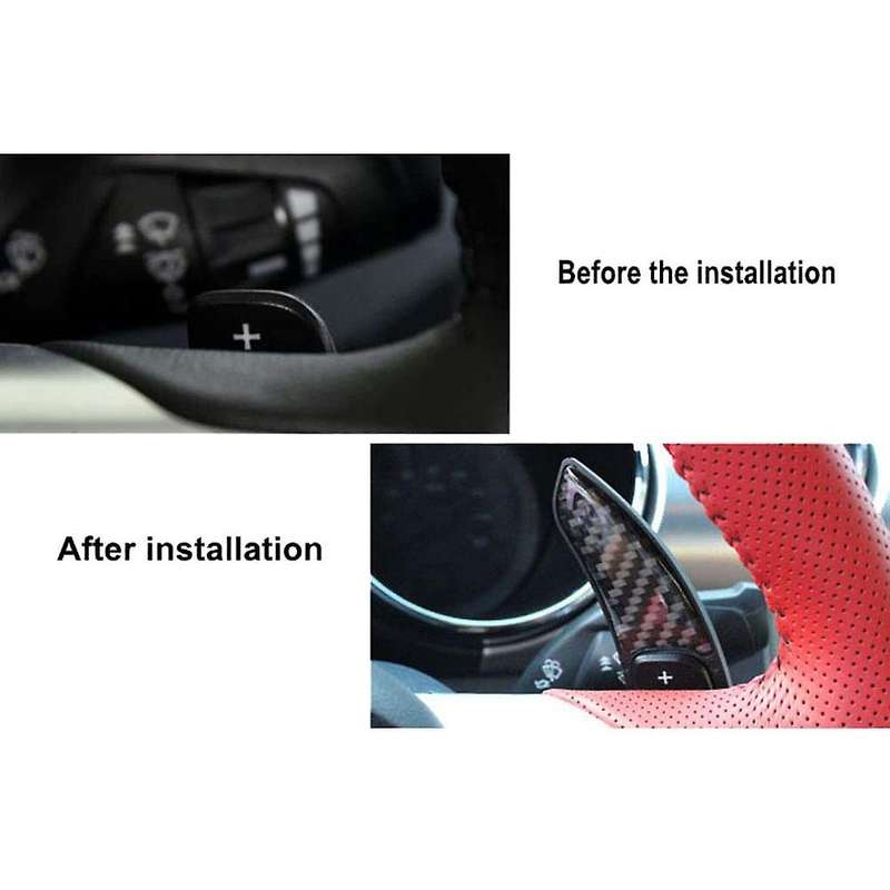 Car Carbon Fiber Steering Wheel Shift Paddle Shifter Extension Gear Kit for 2015-2020 Accessories,Bl