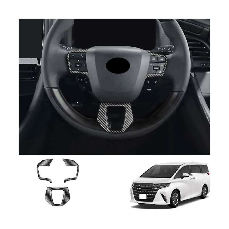 Car Carbon Fiber Steering Wheel Trim Frame Cover Sticker Car Inner Accessories for Alphard 40 Series
