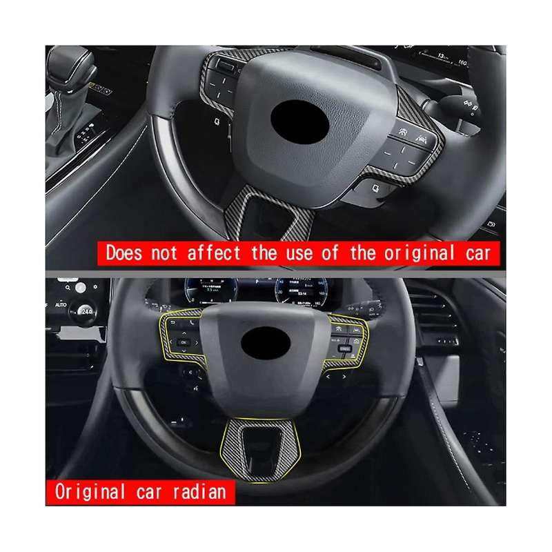Car Carbon Fiber Steering Wheel Trim Frame Cover Sticker Car Inner Accessories for Alphard 40 Series