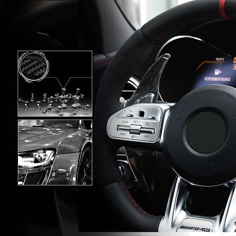 Car Carbon Fiber Steering Wheel Shifter Gear Paddle Extension Fit for A45 C63 2015-2018 Accessories