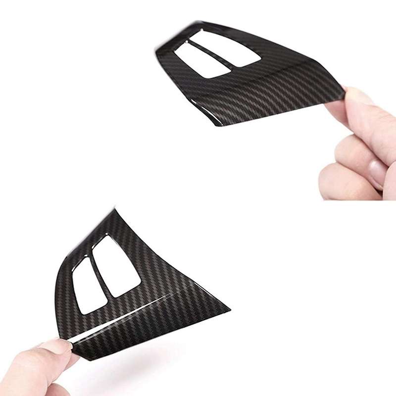 Car Carbon Fiber Style Interior Steering Wheel Switch Button Frame Cover Replacement Trim for X5 E70