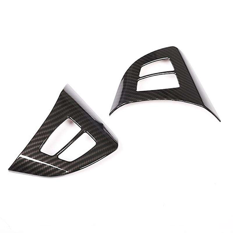 Car Carbon Fiber Style Interior Steering Wheel Switch Button Frame Cover Replacement Trim for X5 E70