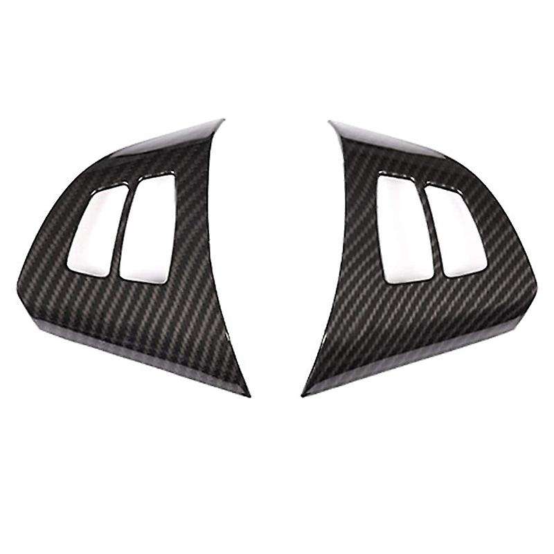 Car Carbon Fiber Style Interior Steering Wheel Switch Button Frame Cover Replacement Trim for X5 E70