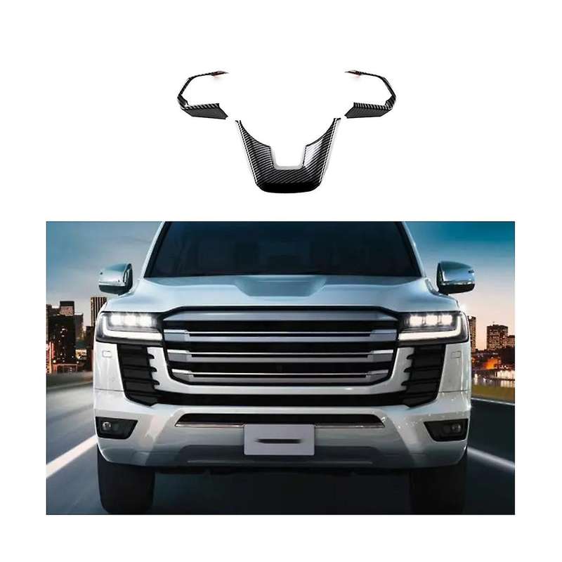 Car Carbon Fiber Style Interior Trim ABS Steering Wheel Cover Decorative Frame for Land Cruiser LC3