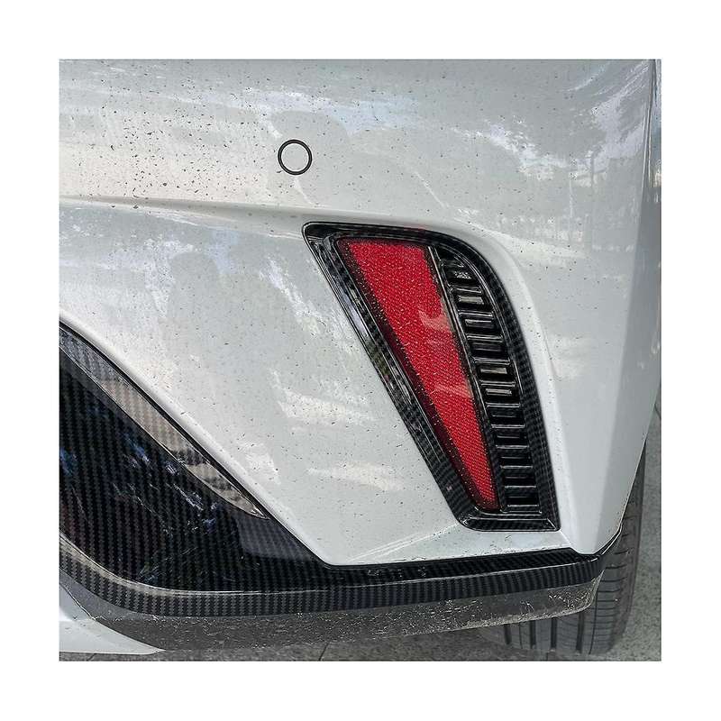 Car Carbon Fiber Style Rear Fog Light Lamp Frame Trim Stick for Dolphin Atto1 EA1 2022 2023