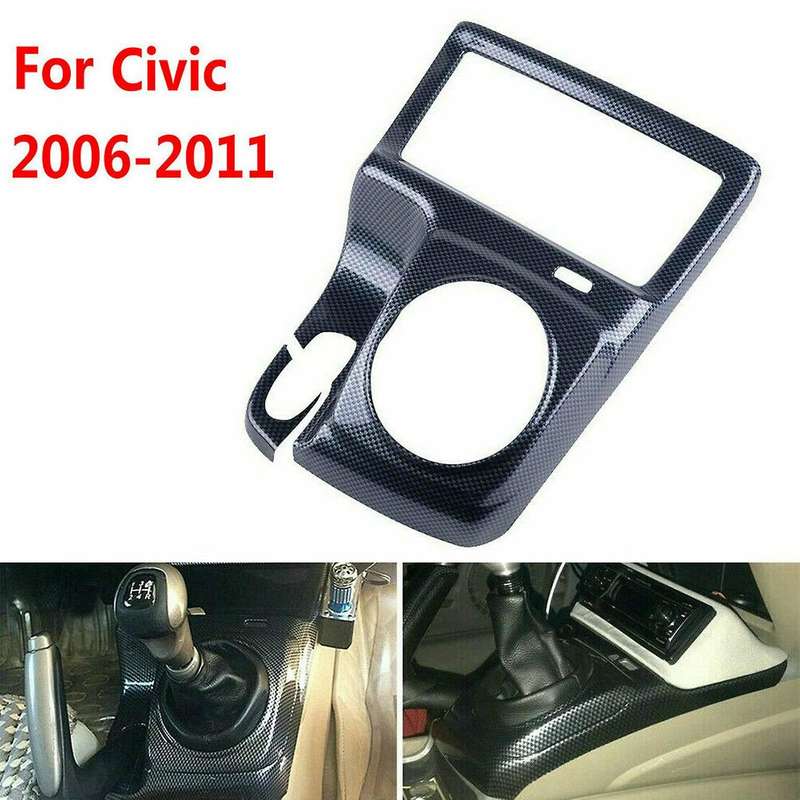 Car Carbon Fiber Style Interior Center Gear Shift Frame Cover Trim Fit for 2006 2007 2008 2009 2010