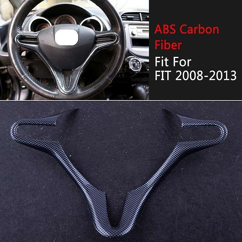 Car Carbon Fiber Style Inner Steering Wheel Cover Trim Frame Fit for FIT 2008 2009 2010 2011 2012 20