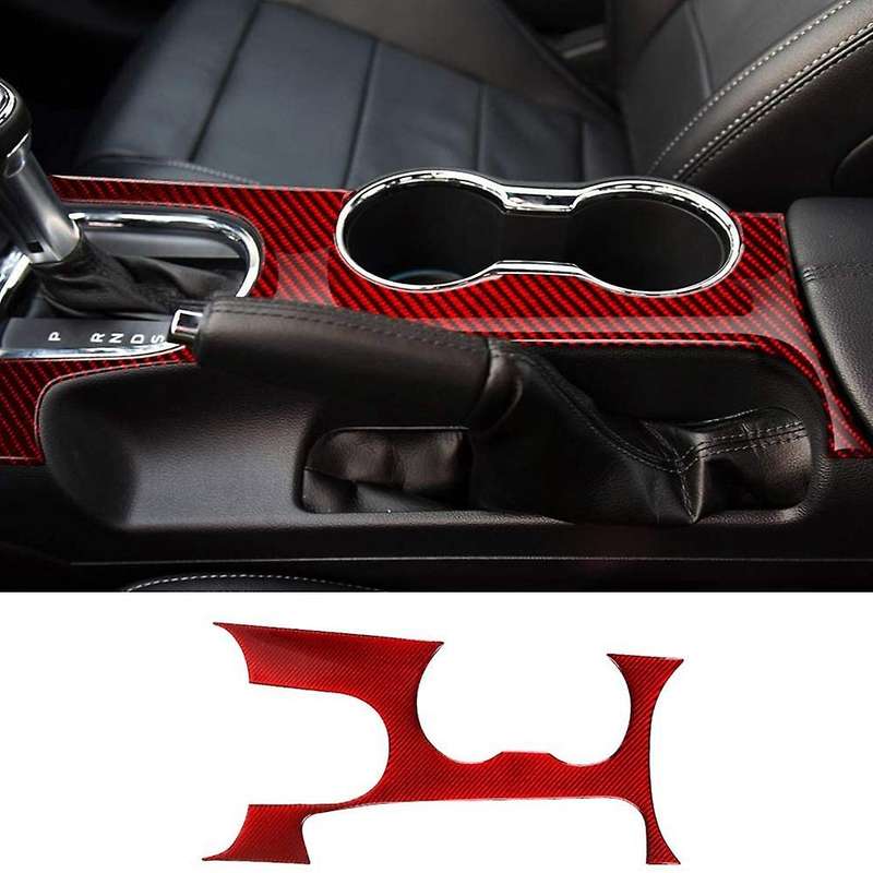 Car Carbon Fiber Transmission Water Cup Holder Decoration Sticker, Inner Gearbox Cover, for 2015-201