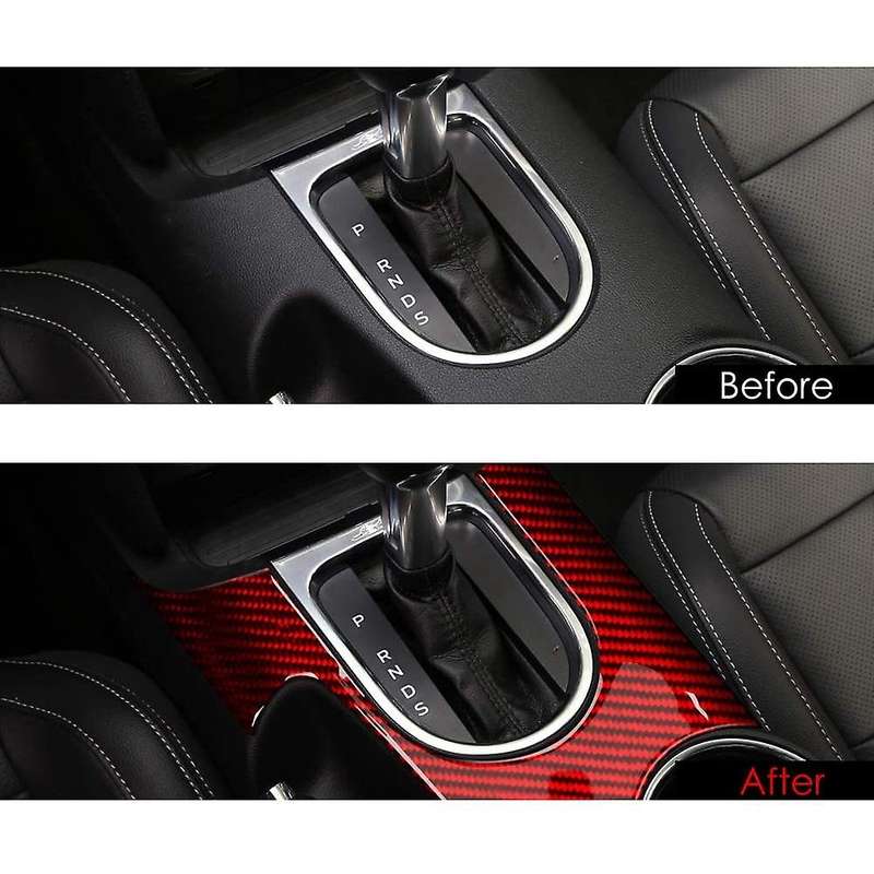 Car Carbon Fiber Transmission Water Cup Holder Decoration Sticker, Inner Gearbox Cover, for 2015-201