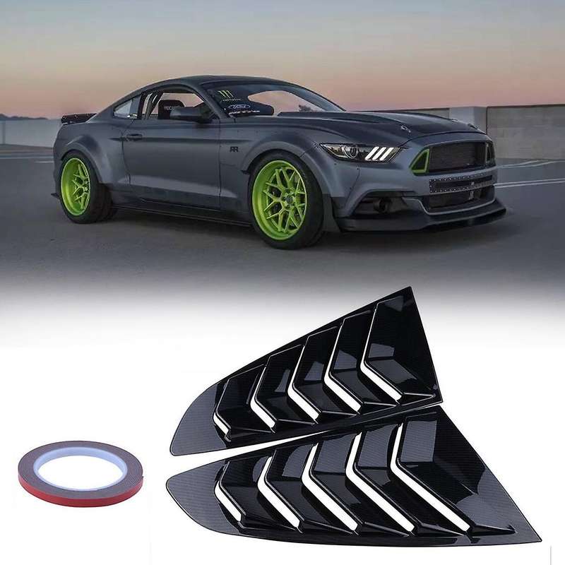 Car Carbon Fiber Vent Side Window Louver Cover ABS for 2015-2017
