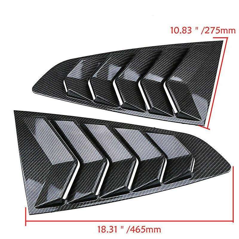 Car Carbon Fiber Vent Side Window Louver Cover ABS for 2015-2017