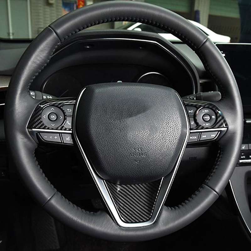 Car Carbon Fiber U-Shaped Stainless Steel Decorative Patch Steering Wheel Cover Trim for 8Th 2018-20