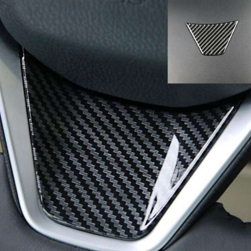Car Carbon Fiber U-Shaped Stainless Steel Decorative Patch Steering Wheel Cover Trim for 8Th 2018-20