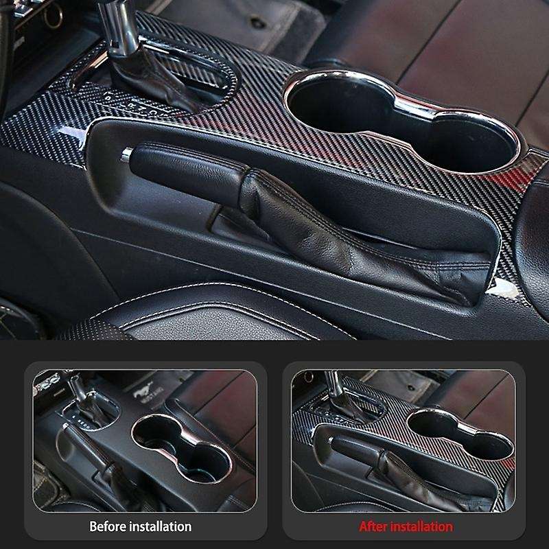 Car Carbon Fiber Transmission Water Cup Holder Decoration Sticker Cover for 2015-2019