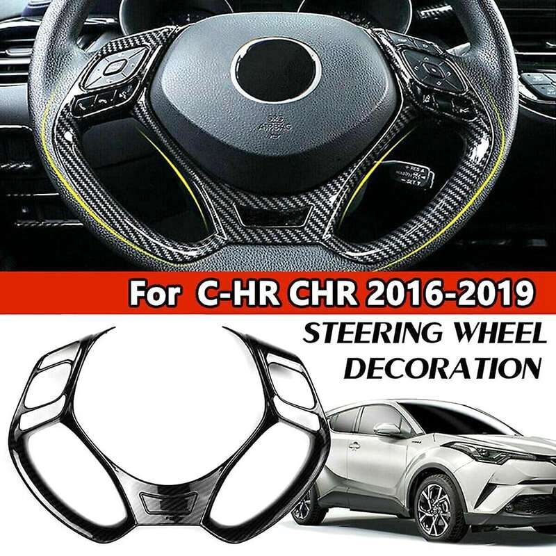 Car Carbon Fiber Styling Steering Wheel Cover Trim Interior Button Decoration for 2016-2019