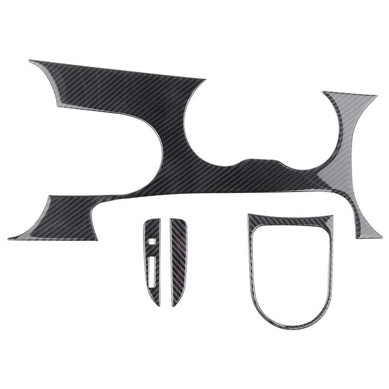 Car Carbon Fiber Transmission Water Cup Holder Decoration Sticker Cover,Inner Gearbox Cover, for 201