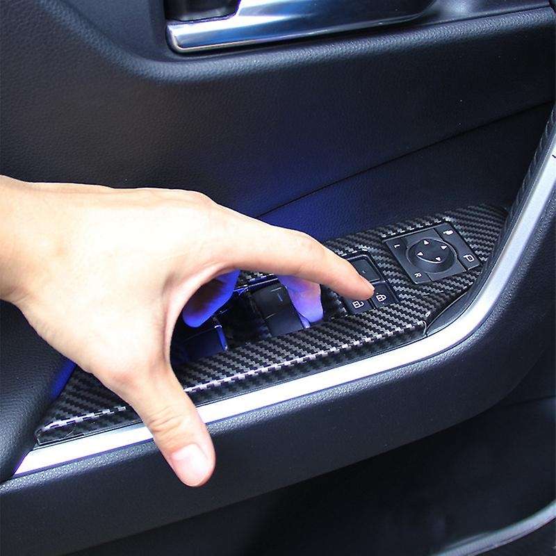 Car Carbon Fiber Window Glass Lift Button Trim Switch Cover Decoration LED Atmosphere Light for 2020