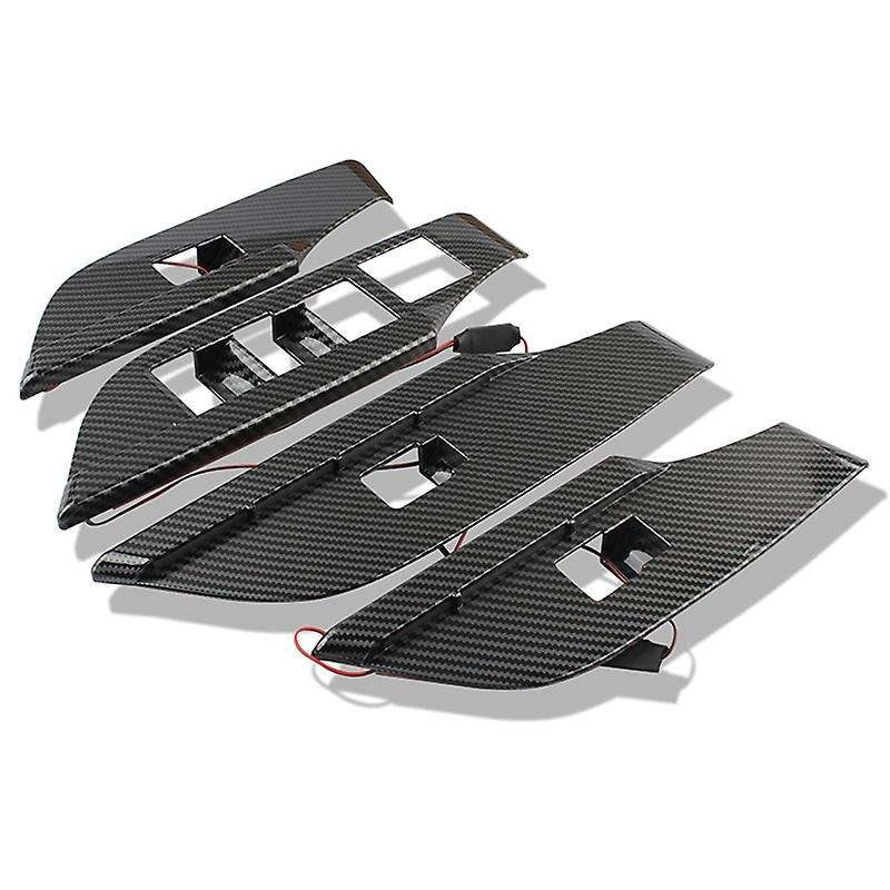 Car Carbon Fiber Window Glass Lift Button Trim Switch Cover Decoration LED Atmosphere Light for 2020