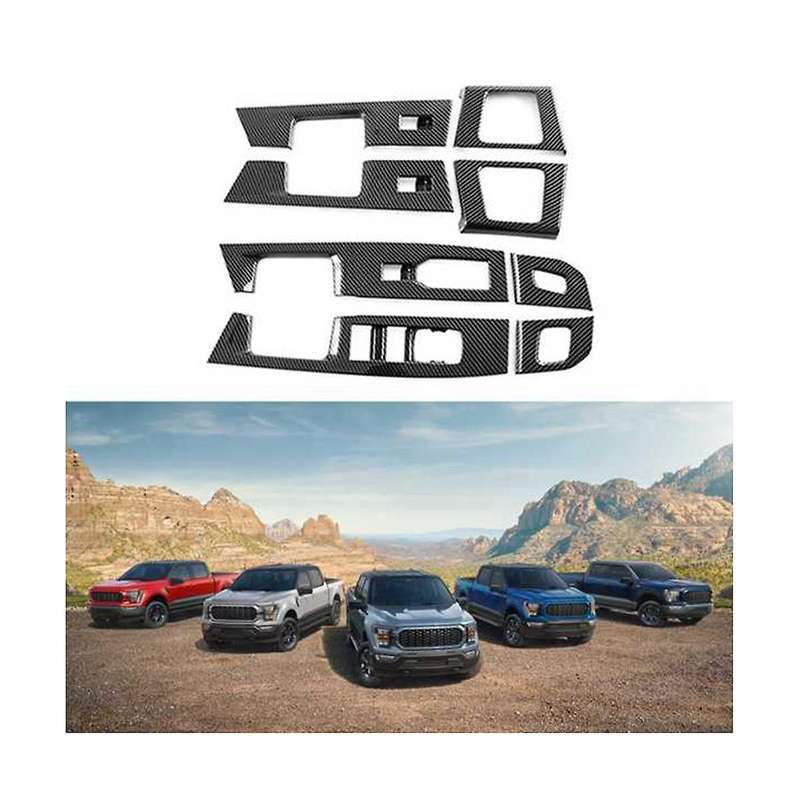 Car Carbon Fiber Window Glass Lift Button Trim Switch Cover Door Armrest Panel Sticker for 2021 202