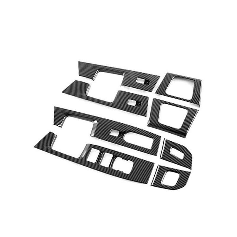 Car Carbon Fiber Window Glass Lift Button Trim Switch Cover Door Armrest Panel Sticker for 2021 202