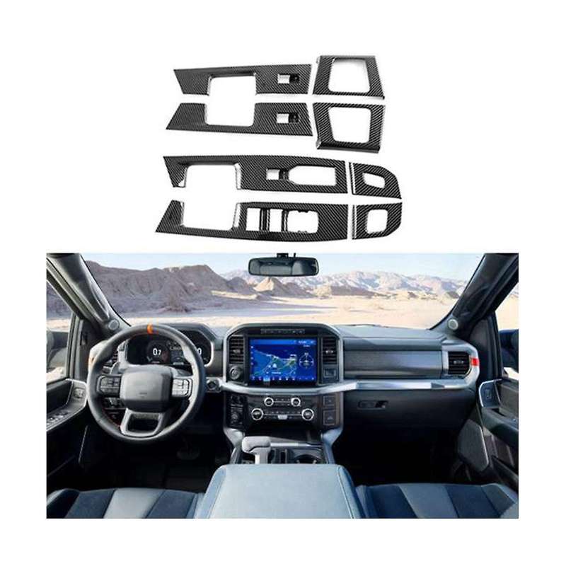 Car Carbon Fiber Window Glass Lift Button Trim Switch Cover Door Armrest Panel Sticker for 2021 202