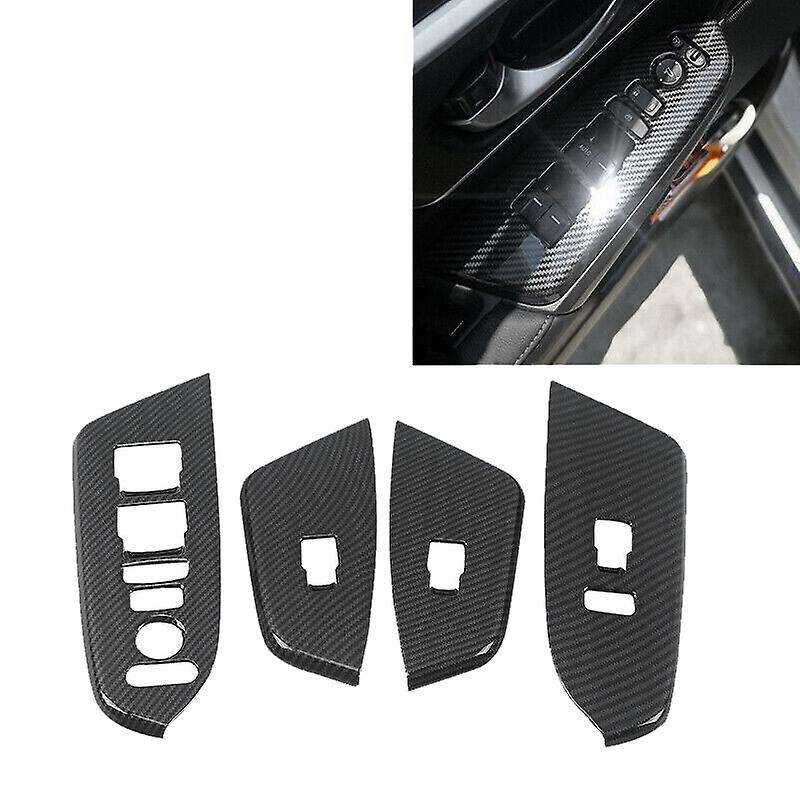 Car Carbon Fiber Window Glass Switch Inner Door Armrest Cover Trim for -V 2017 2018 2019