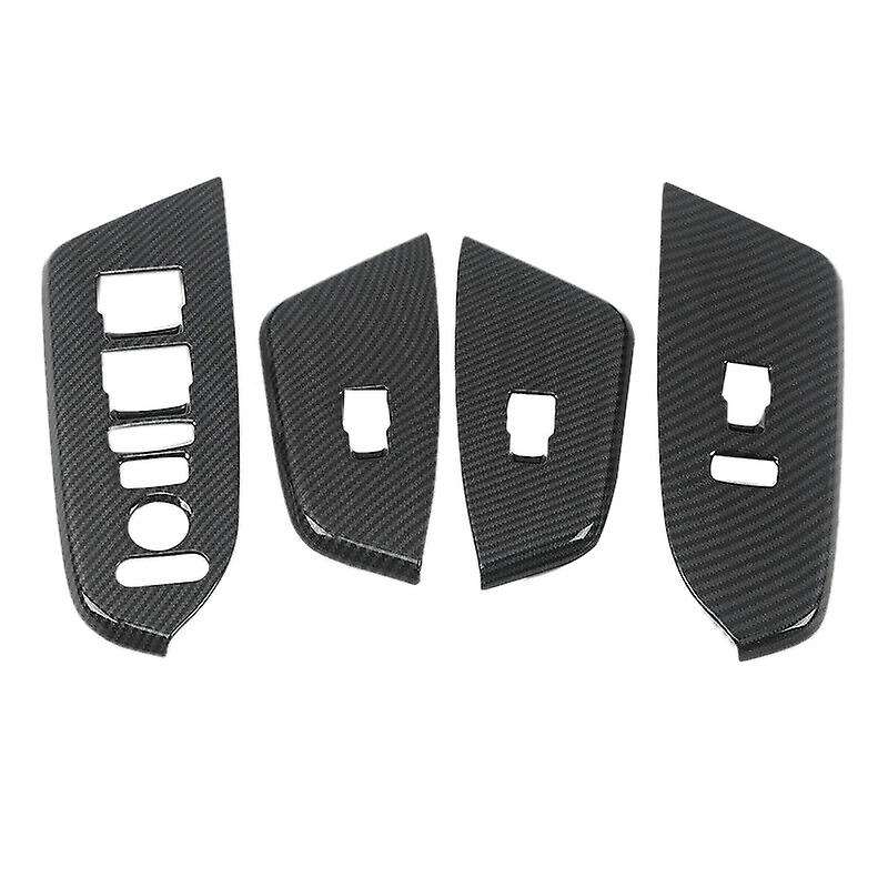 Car Carbon Fiber Window Glass Switch Inner Door Armrest Cover Trim for -V 2017 2018 2019