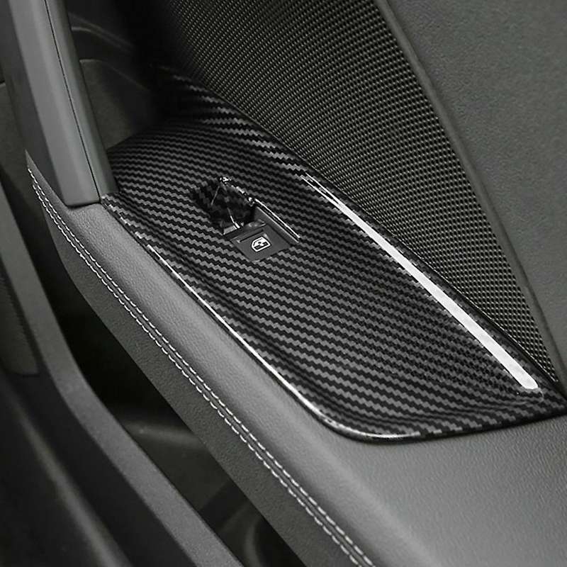 Car Carbon Fiber Window Glass Lift Button Trim Switch Cover Door Armrest Panel Sticker for  A3 8Y 20