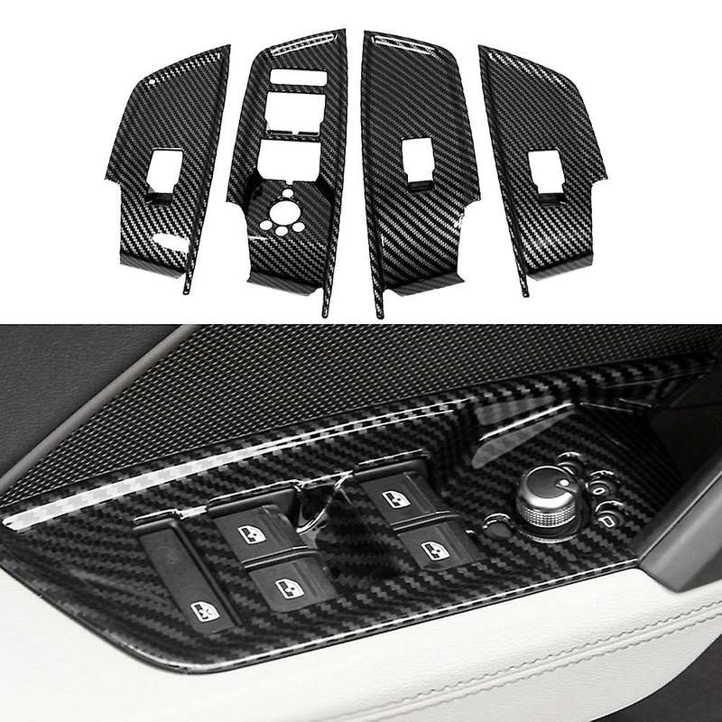 Car Carbon Fiber Window Glass Lift Button Trim Switch Cover Door Armrest Panel Sticker for  A3 8Y 20