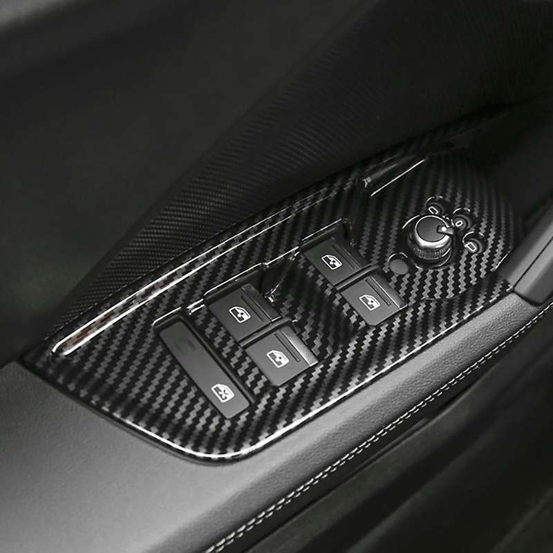 Car Carbon Fiber Window Glass Lift Button Trim Switch Cover Door Armrest Panel Sticker for  A3 8Y 20
