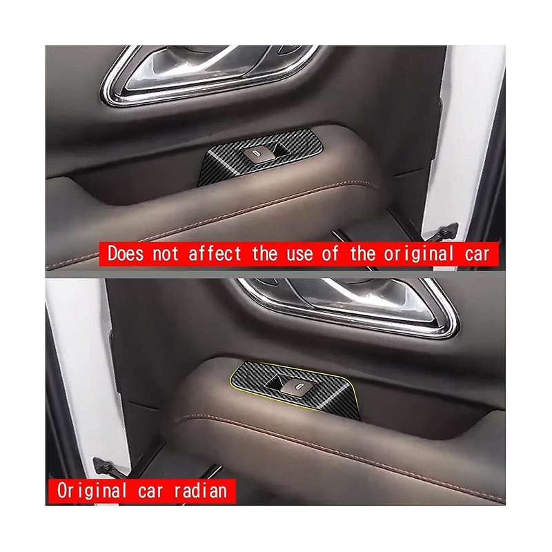 Car Carbon Fiber Window Glass Lift Switch Button Panel Cover Trim Sticker Accessories for 2022-202