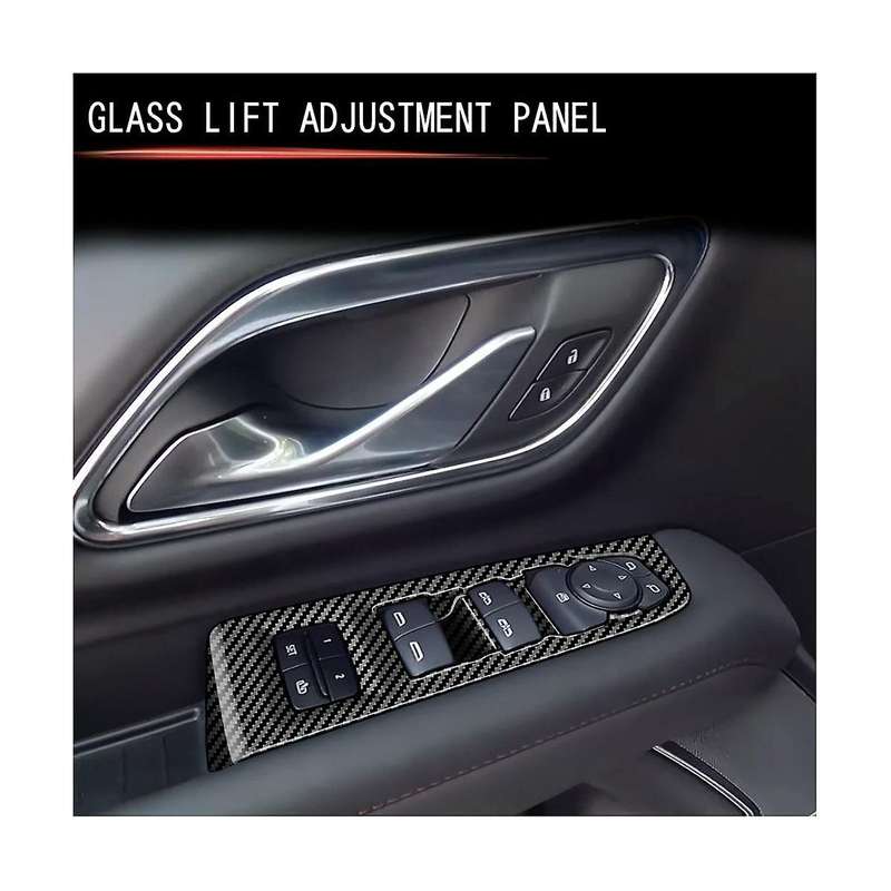 Car Carbon Fiber Window Glass Lift Switch Button Panel Cover Trim Sticker Accessories for 2022-202