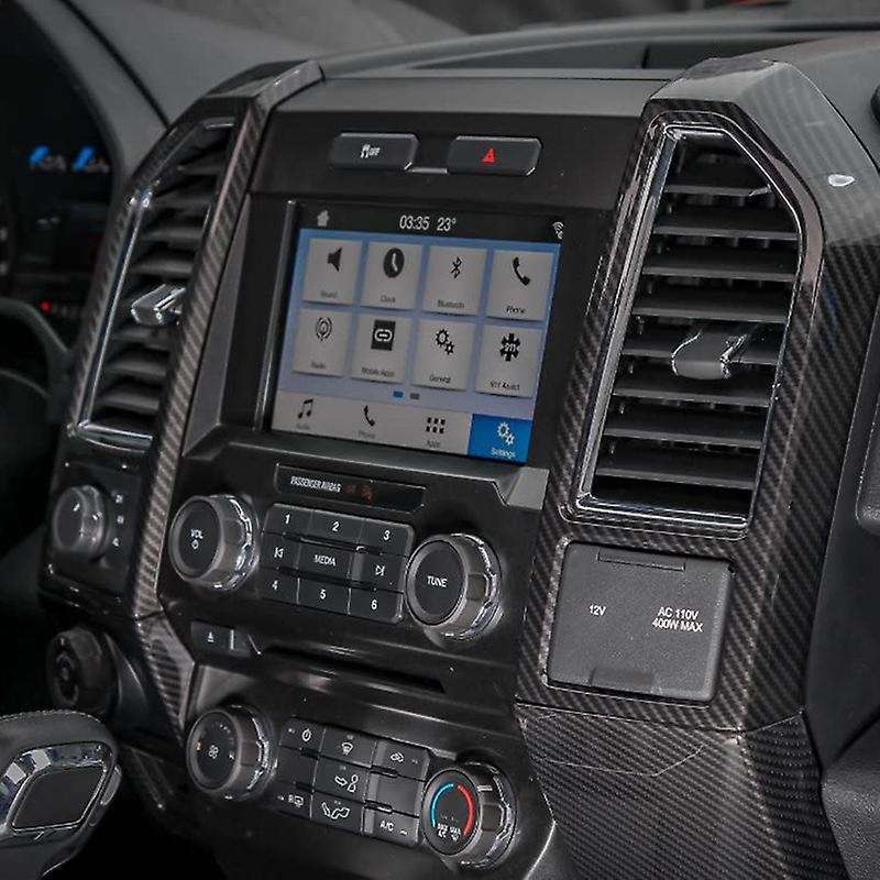 Car Carbon Fibre Central Console Panel Cover Trim Air Outlet Vent Frame Interior Accessories for 202