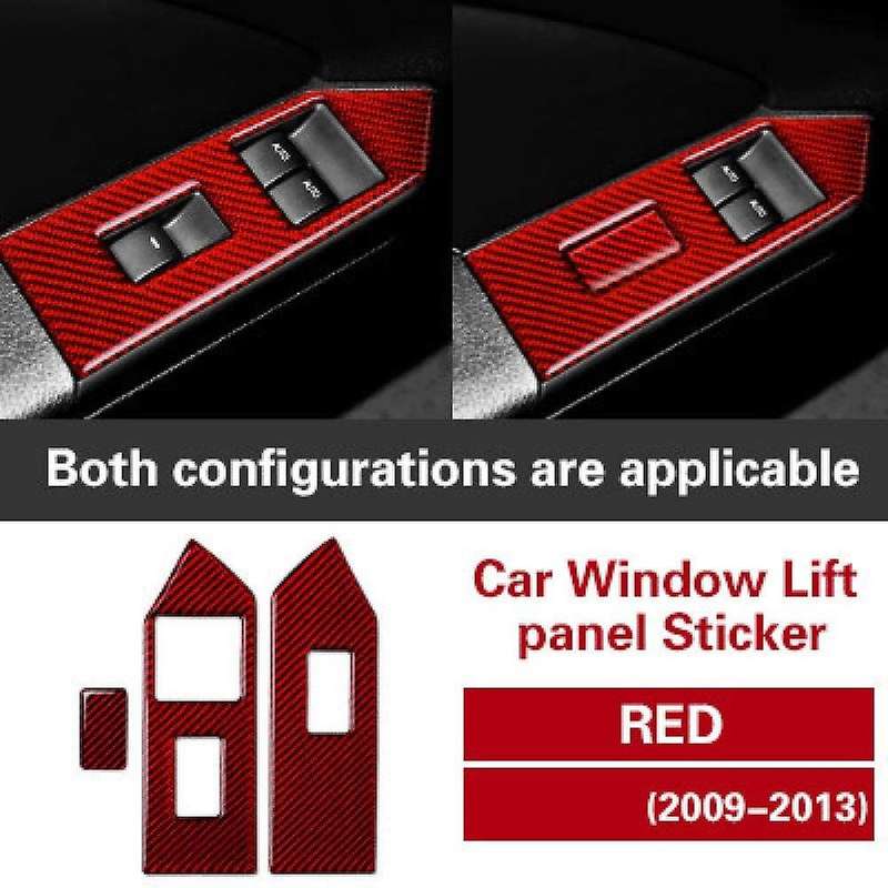 Car Carbon Fiber Window Switch Control Panel Decoration Sticker, Interior Accessories,for 2009-2013